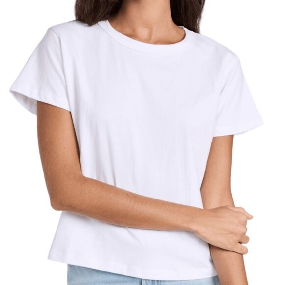 J Crew Slim-fit Crewneck T-shirt in Organic Slub Cotton Size Small in White NWT - Picture 1 of 10